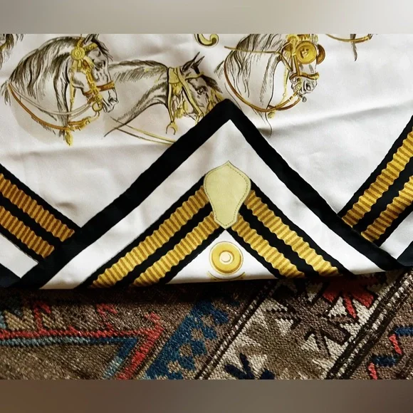 RARE Hermès Scarf 90 Vintage “Panache et Fantaisie” Carré 90 x 90 cm Circa 1959 - Picture 5 of 7